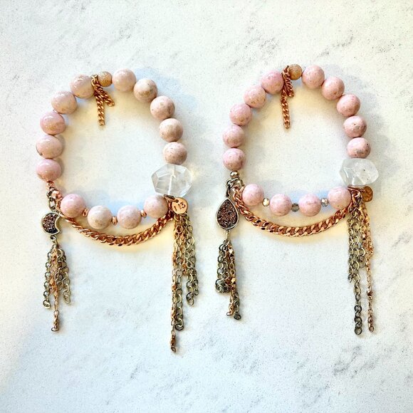 Love-Thirteen Jewelry - Love-Thirteen - Pair of Pink Spiritual Crystal Bracelets